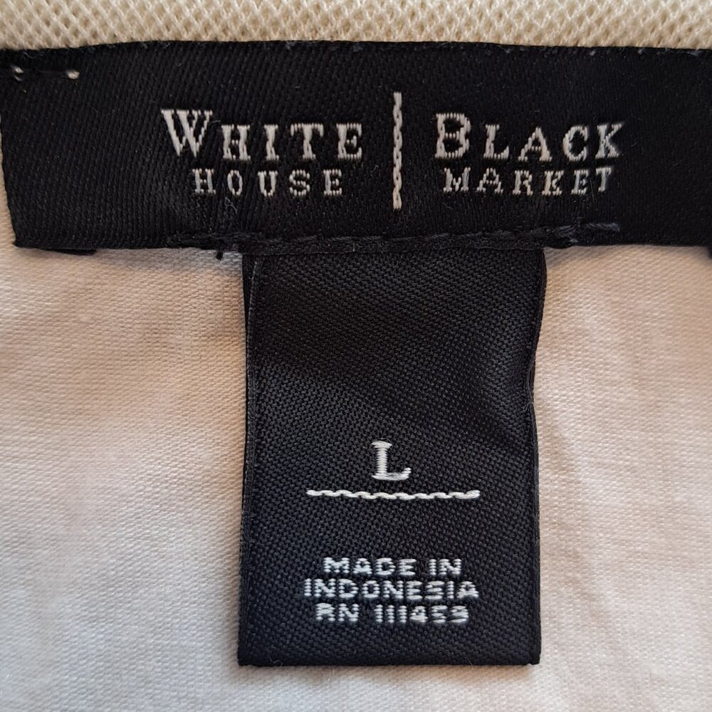 White House Black Market Cream Studded Short Sleeved Top Size Large - Picture 5 of 6